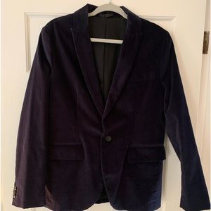 Blue velvet blazer